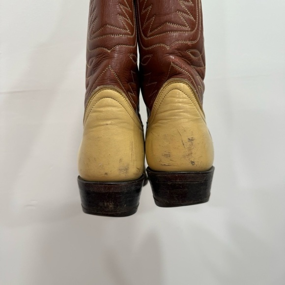 Tony Lama Vintage Cowboy Boots Women’s 6.5 Tan Brown Leather - Picture 5 of 11